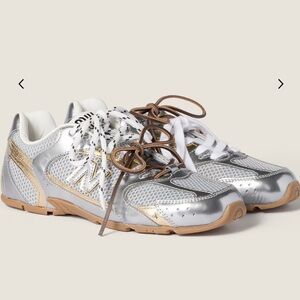 Miu Miu x New Balance Silver and Gold Women's Sneakers